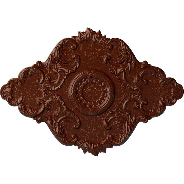 Ekena Millwork Piedmont Ceiling Medallion, Hand-Painted Burnished Mahogany Crackle, 37"W x 26"H x 1 3/8"P CM37X26PEBMC - main